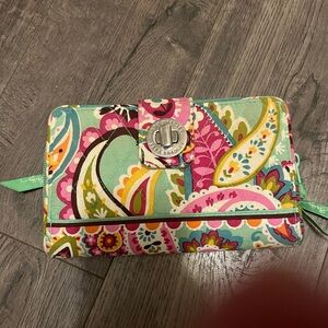 Vera Bradley Pink and Green Paisley Wallet